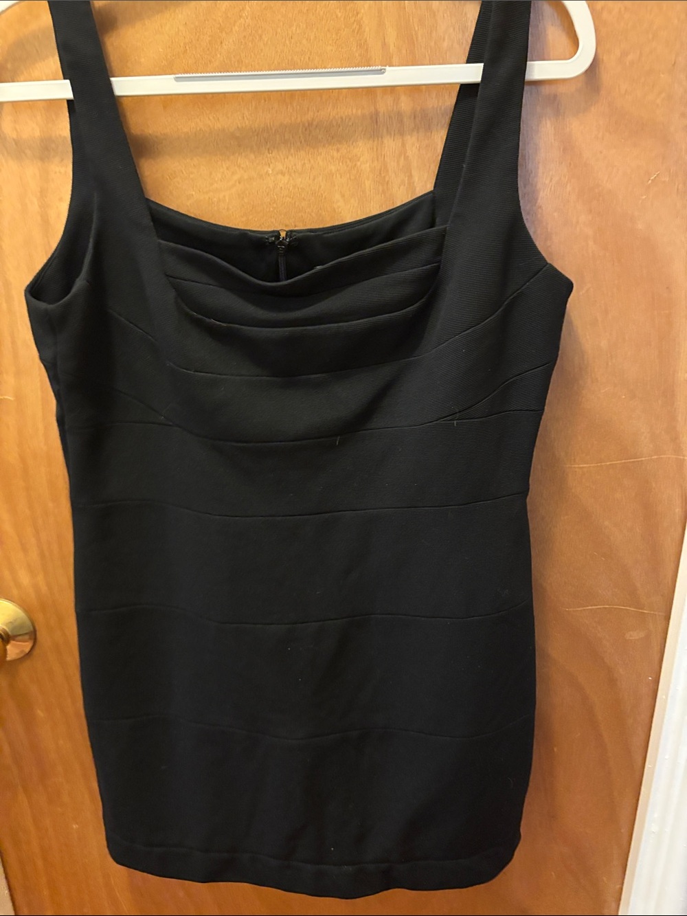 Signature by Sangria Black Sleeveless Bandage Mini Dress